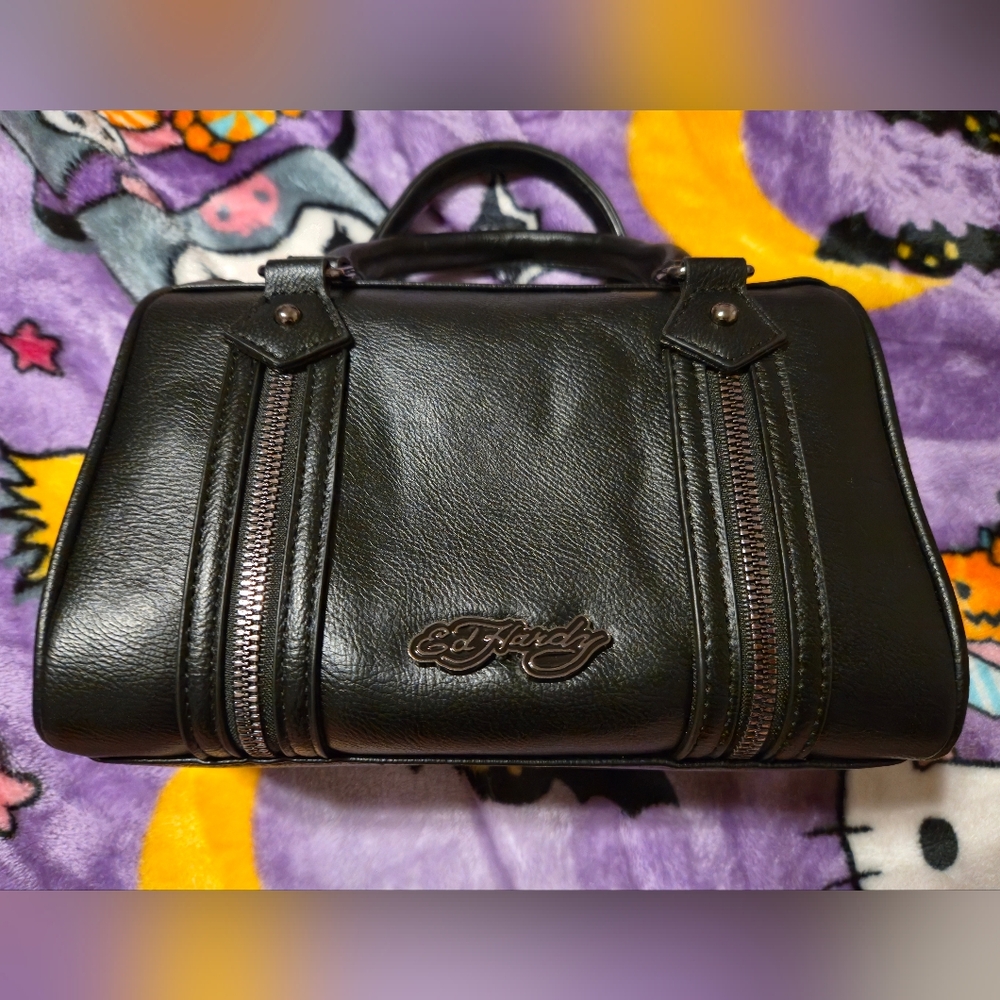 Ed Hardy Black Small Duffel Crossbody